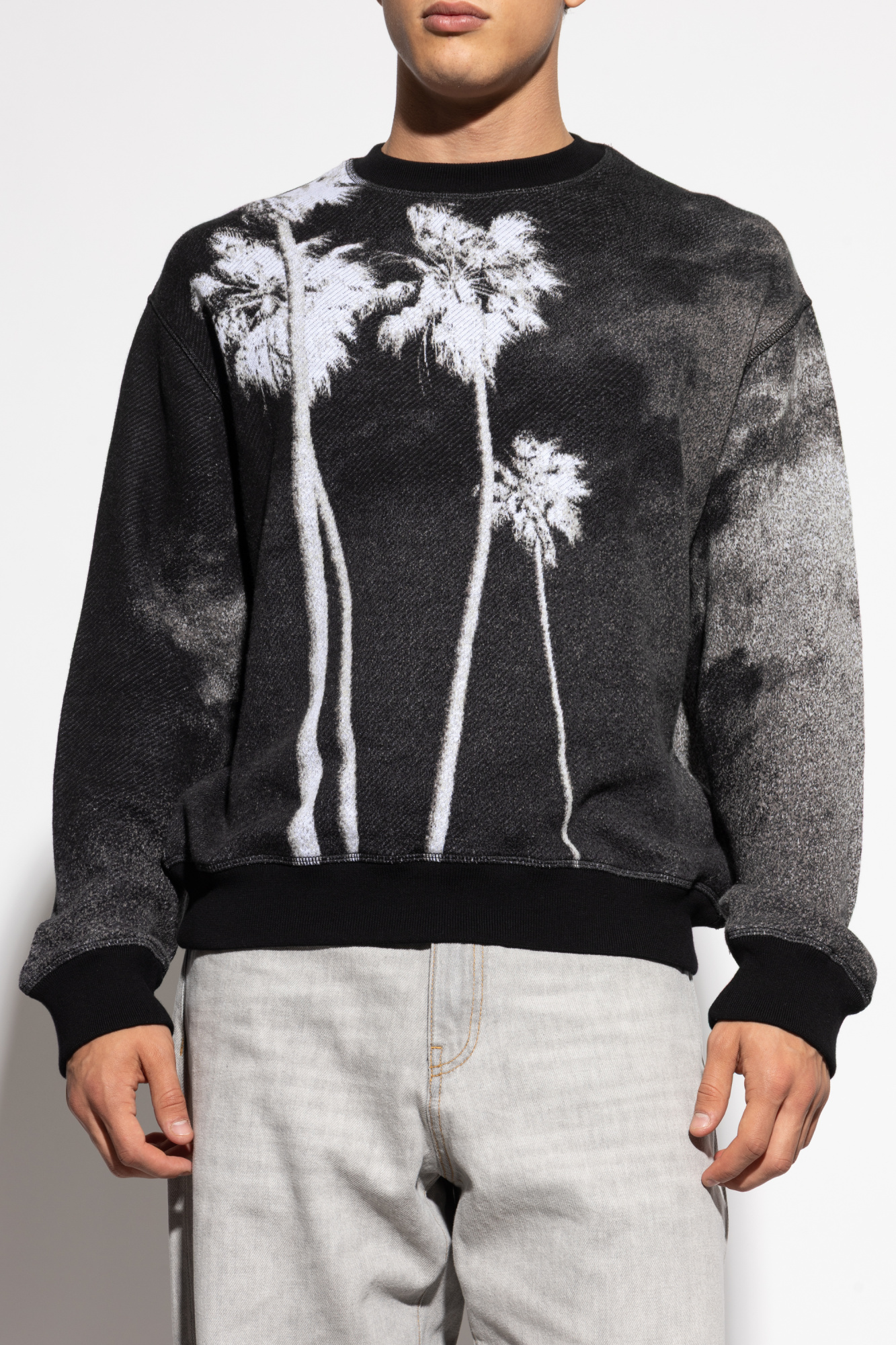 【PALM ANGELS】 NIGHT VISION DEER CREWNECK Palm Angels Night Vision Deer Tee White Sz XL New With Tags